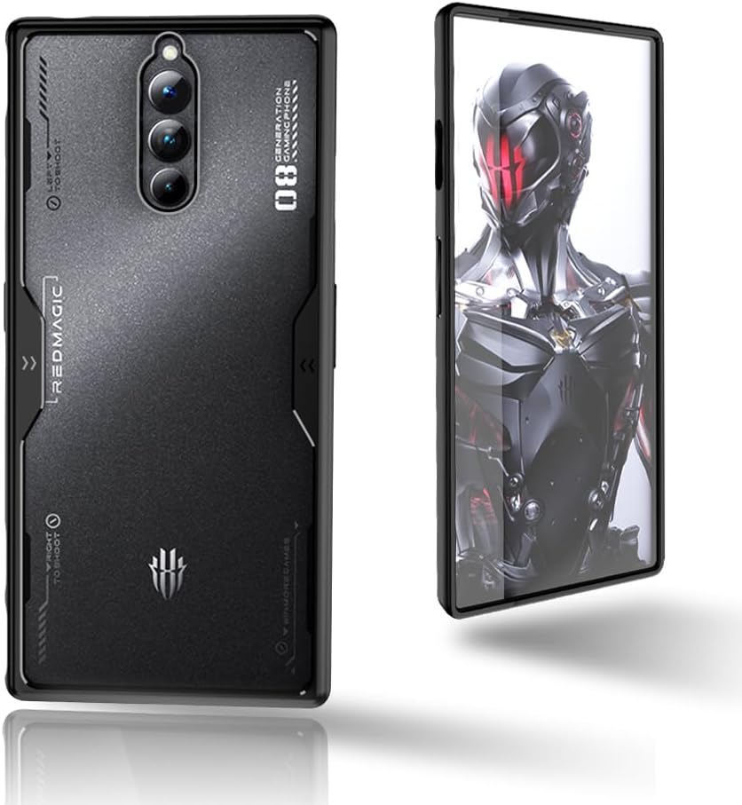 Case for Nubia Red Magic 8 Pro/8S Pro/8 Pro+/8S Pro+ phone case, transparent hard PC + soft silicon TPU protective case, ultra-thin anti-slip (Nubia Red Magic 8 Pro/8S Pro/8 Pro+/8S Pro+, Black)
