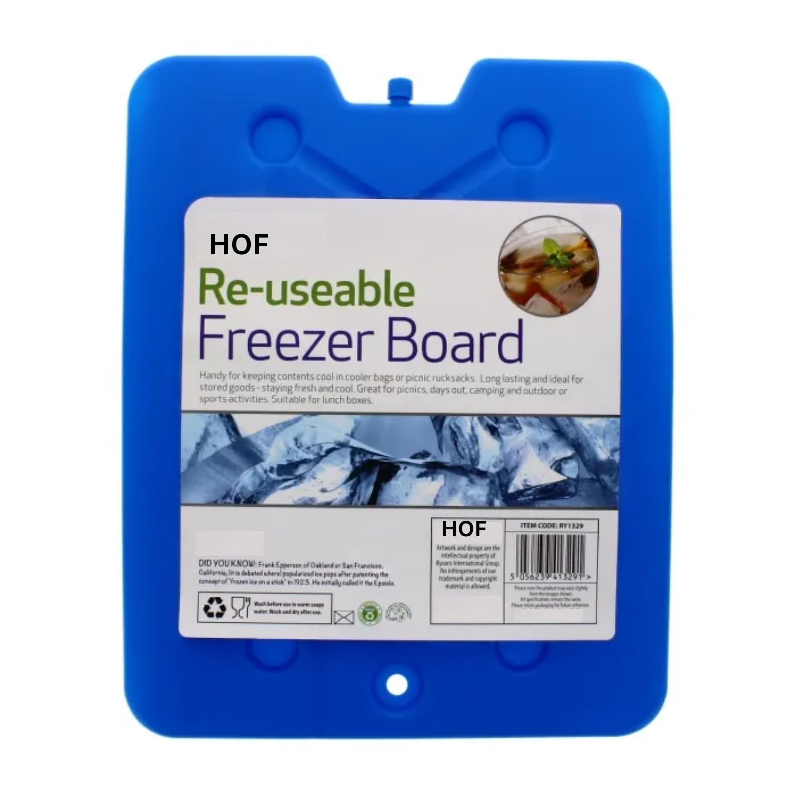 (HoF)® (Pack of 3) 800g Large Ice Freezer Block Board Ice Pack Cool Box Bag With Reusable Portable Ice Pack, Picnic, Camping Outdoor. (32x25.5x1.2cm)