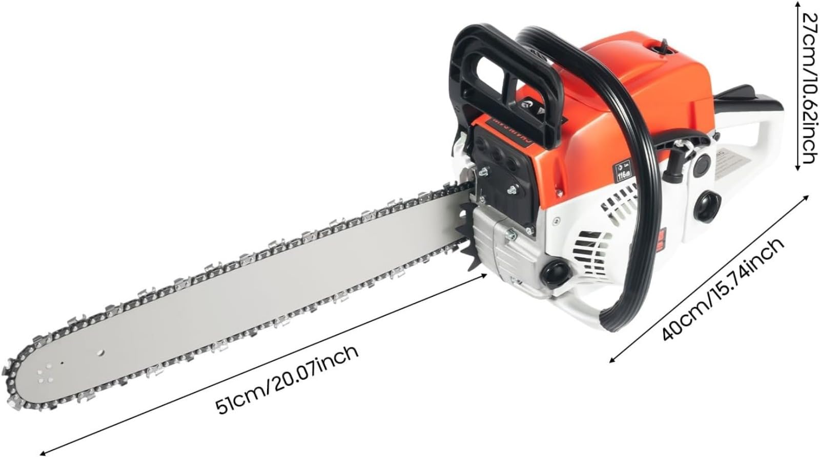 Motosierra de gas, motosierra profesional de mano resistente con sistema antivibración y arranque rápido, motosierra eléctrica para podar árboles, leña, ideal para jardín, granja, uso al aire libre