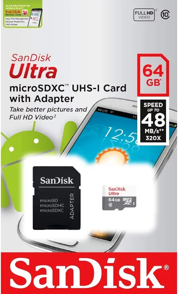 Cartão Micro Sd 64Gb C10 - Original - 80Mb/S