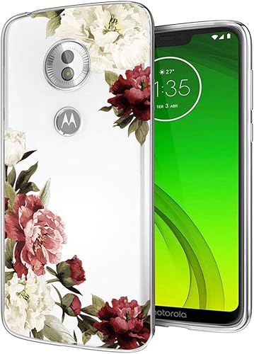 Ueokeird Funda para Moto G7 Power, Motorola Moto G7 Supra  G7 Optimo Maxx bonita funda para teléfono con flores, delgada y a prueba de golpes,