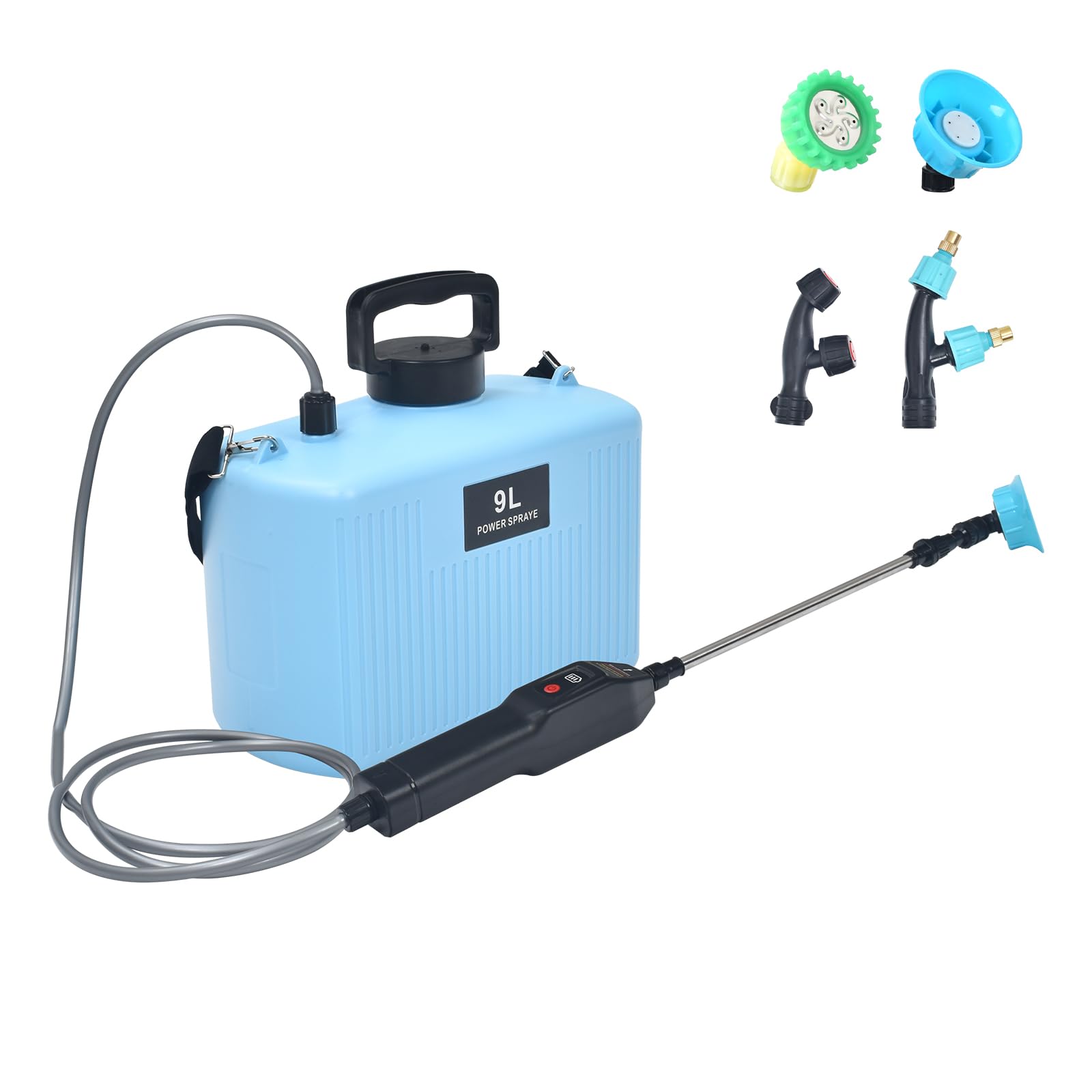 Amazon | サンパーシー 電動噴霧器 9L 除草剤 充電式 肩掛式 大容量