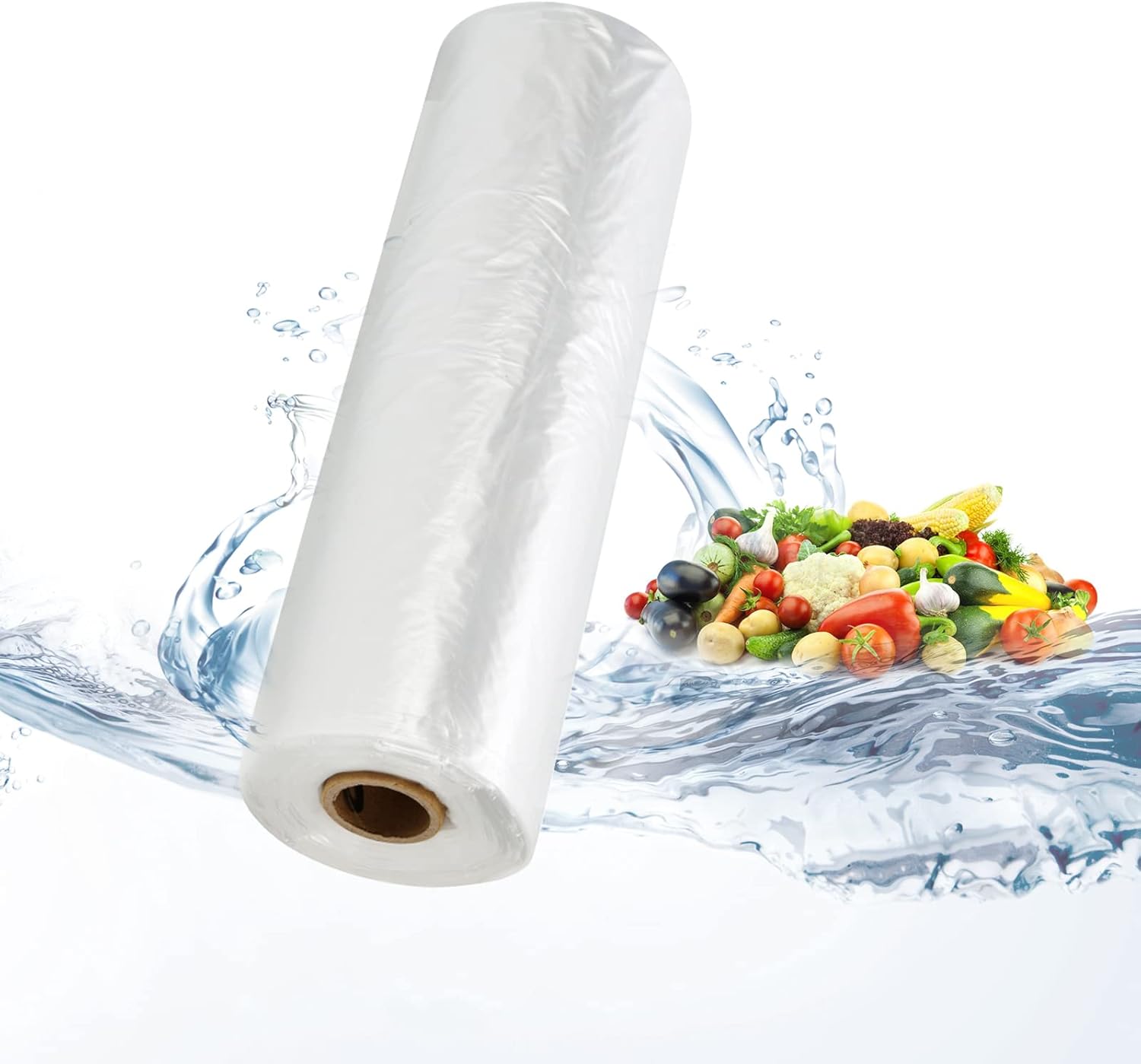 12×20 Plastic Produce Bags on a Roll – Clear Plastic Bags for Food, Vegetable, Fruits, Bread, Pet Bags and Grocery Clear Bag- 350 Bags/roll (1 Roll)