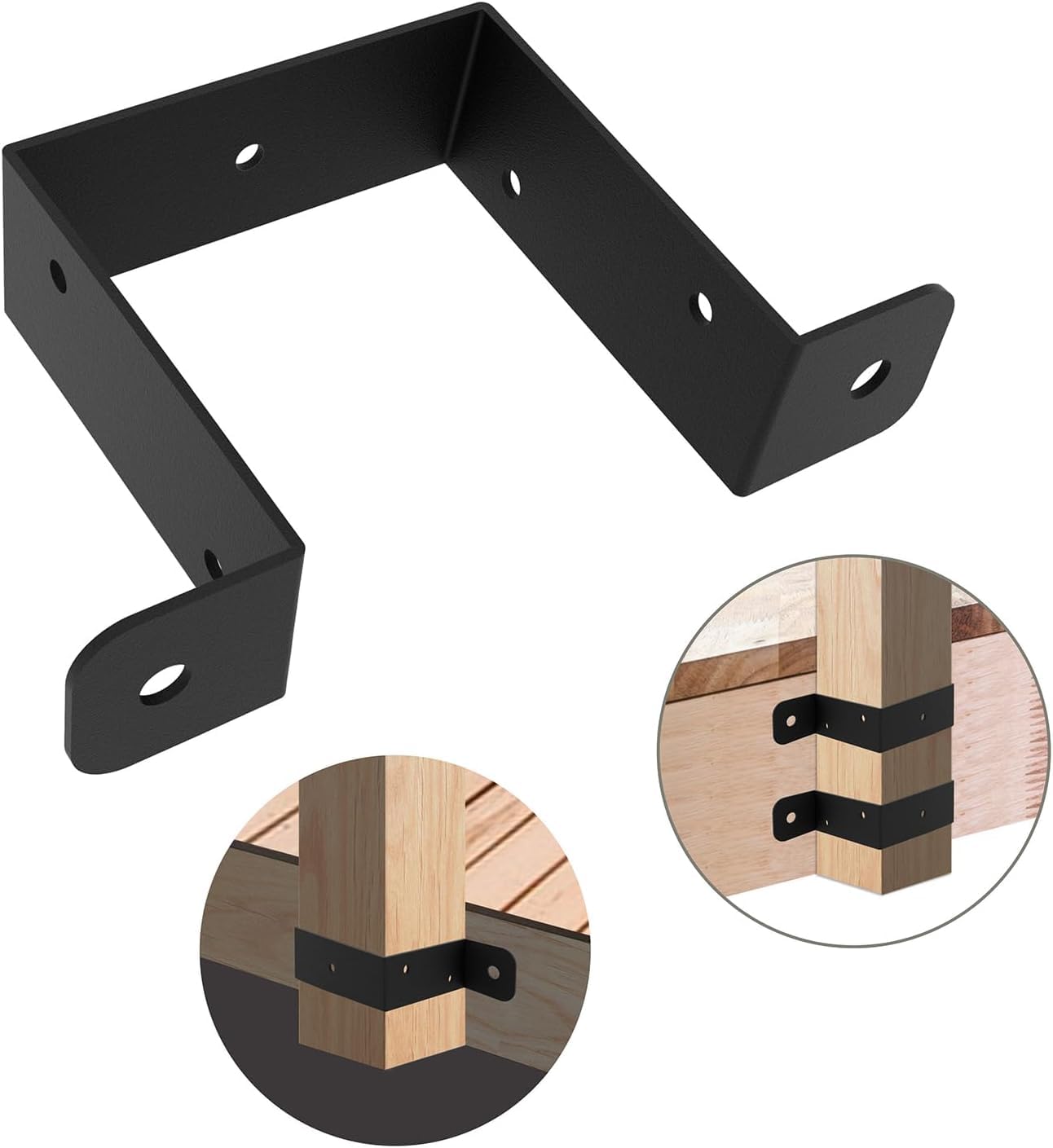 VANROUG 4 Pcs U Shaped Connector Bracket Fence Panel Security Brackets, Concrete Post Clips - Image 4