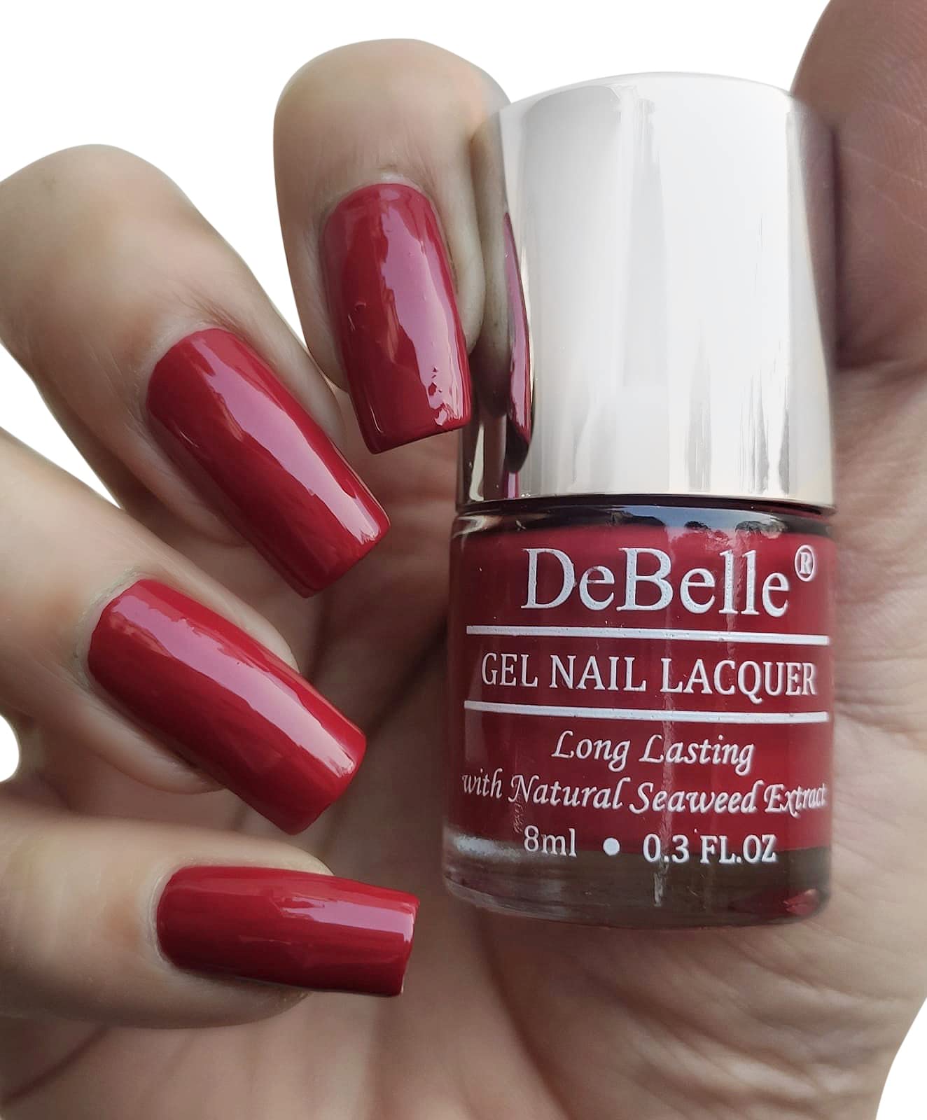 DeBelle Gel Nail Lacquer Merlot Rose (Wine Red) 8ml - Enriched with natural Seaweed Extract, cruelty Free, Toxic Free Glossy Finish