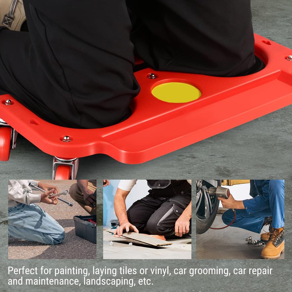 Genouillères Roulantes Et Coulissantes, Protection Avec 5 Roulettes Pivotantes, Plateau à Outils De Réparation Pour Mécanicien, Charpentier, Réparation Sol De Voiture