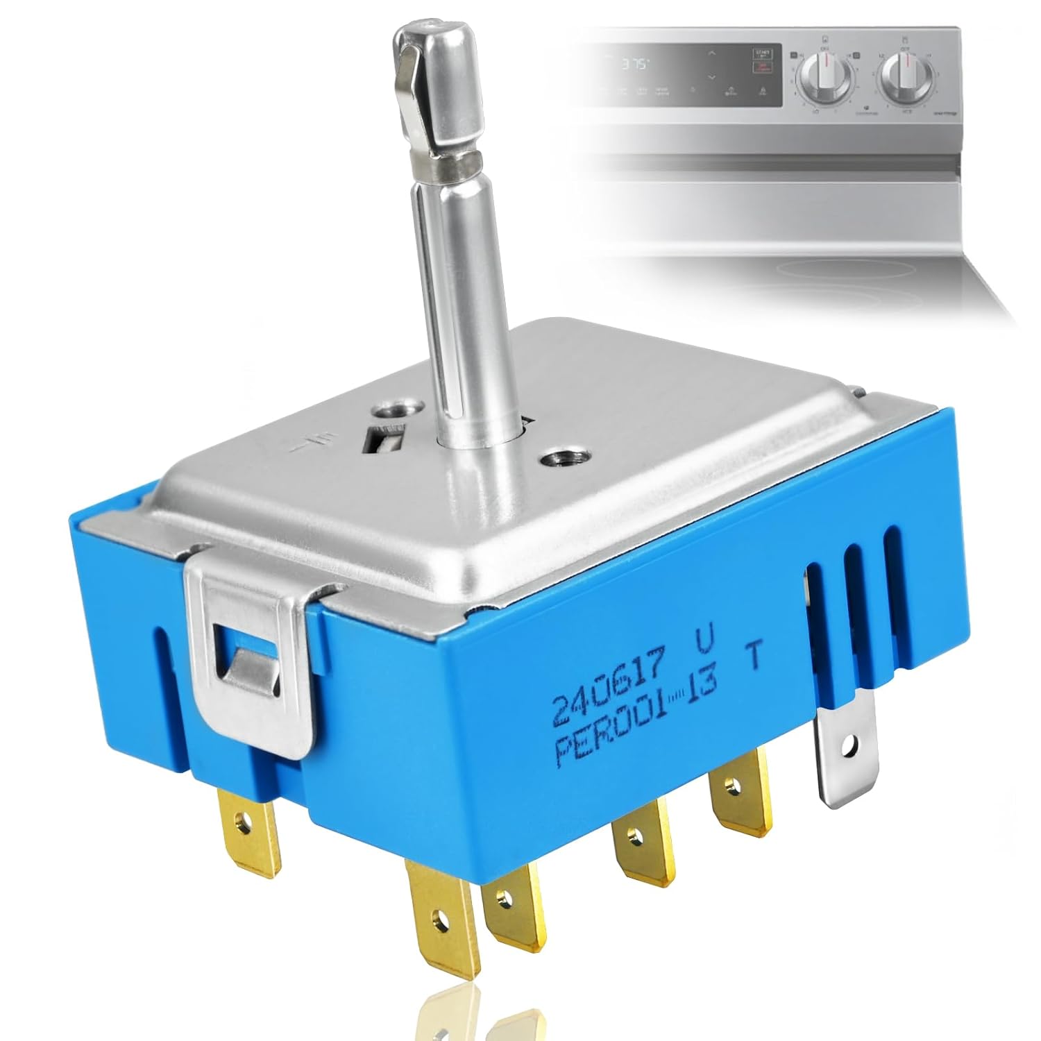 DG44-01007B PER001-13 T Triple Burner Switch, Compatible with Samsung Range, Replaces DG44-01007A PER001-03 T PER001-13 T, DG44-01007B Regulator for Precise Temperature Control