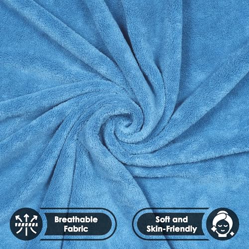 Image of Story@Home Towel for Kids with Hood | Quick Dry Kids Towel | Soft Lightweight Baby Wrap for Beach |300 GSM 120 X 60CM Pool Towel for Boys & Girls |Kids Microfiber Towels for Bath - Blue Shark