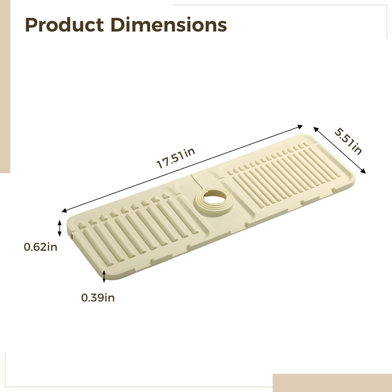 Generisch Sink Mat mit Gefälle und Ablauf, Silikon Wasserumleiter Pad für die Arbeitsplatte, Spülmatte mit erhöhtem Rand, Abtropfmatte mit schrägem Design, Organizer für Spüle und Waschbereich