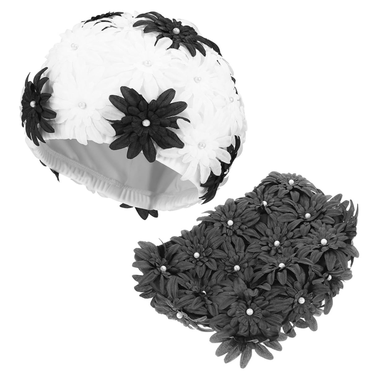 Bonnet de Bain pour Femme à Fleurs, Lot de 2, Brocart