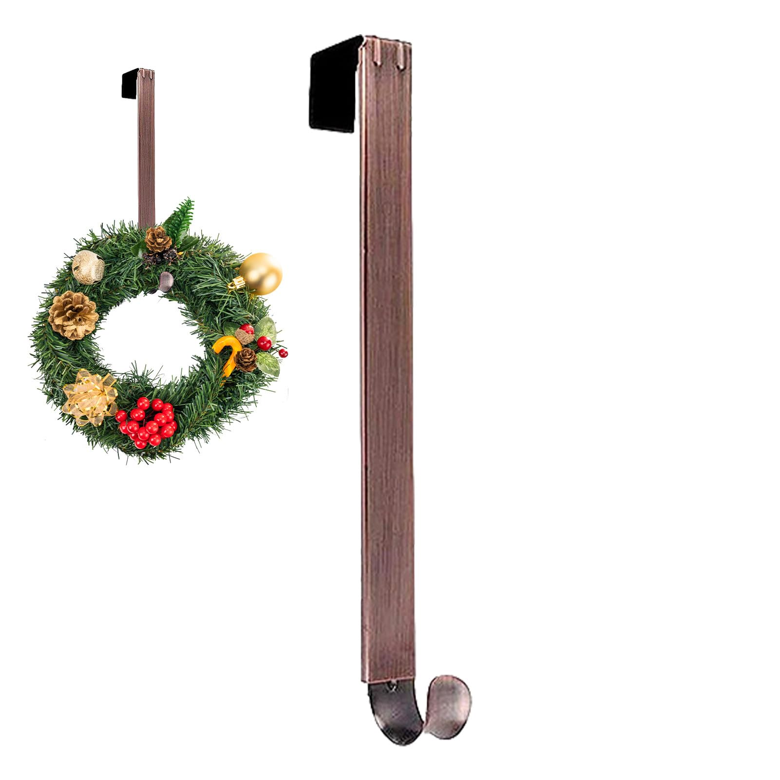 Metalowy uchwyt na wieniec na zewn?trz - Wysuwany wieszak na wieniec z wieloma zastosowaniami,Wieszaki na drzwi na ?wi?to Dzi?kczynienia, Bo?e Narodzenie, Halloween, Wielkanoc, jesienne zbiory