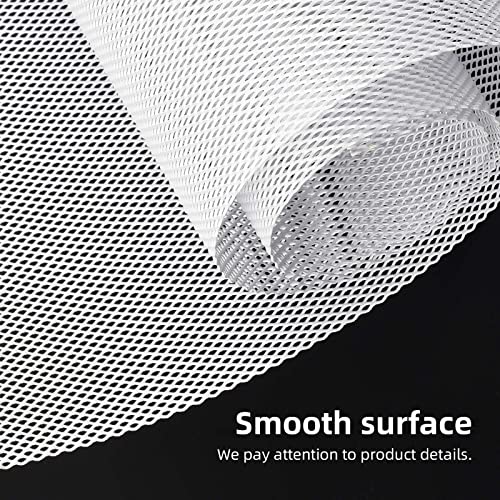 Image of AggAuto Universal 40 inchx13 inch Car Grill Mesh - Aluminum Alloy Automotive Grille Insert Bumper Rhombic Hole 4x8mm, One of the Most Multifunctional Shape Grids White
