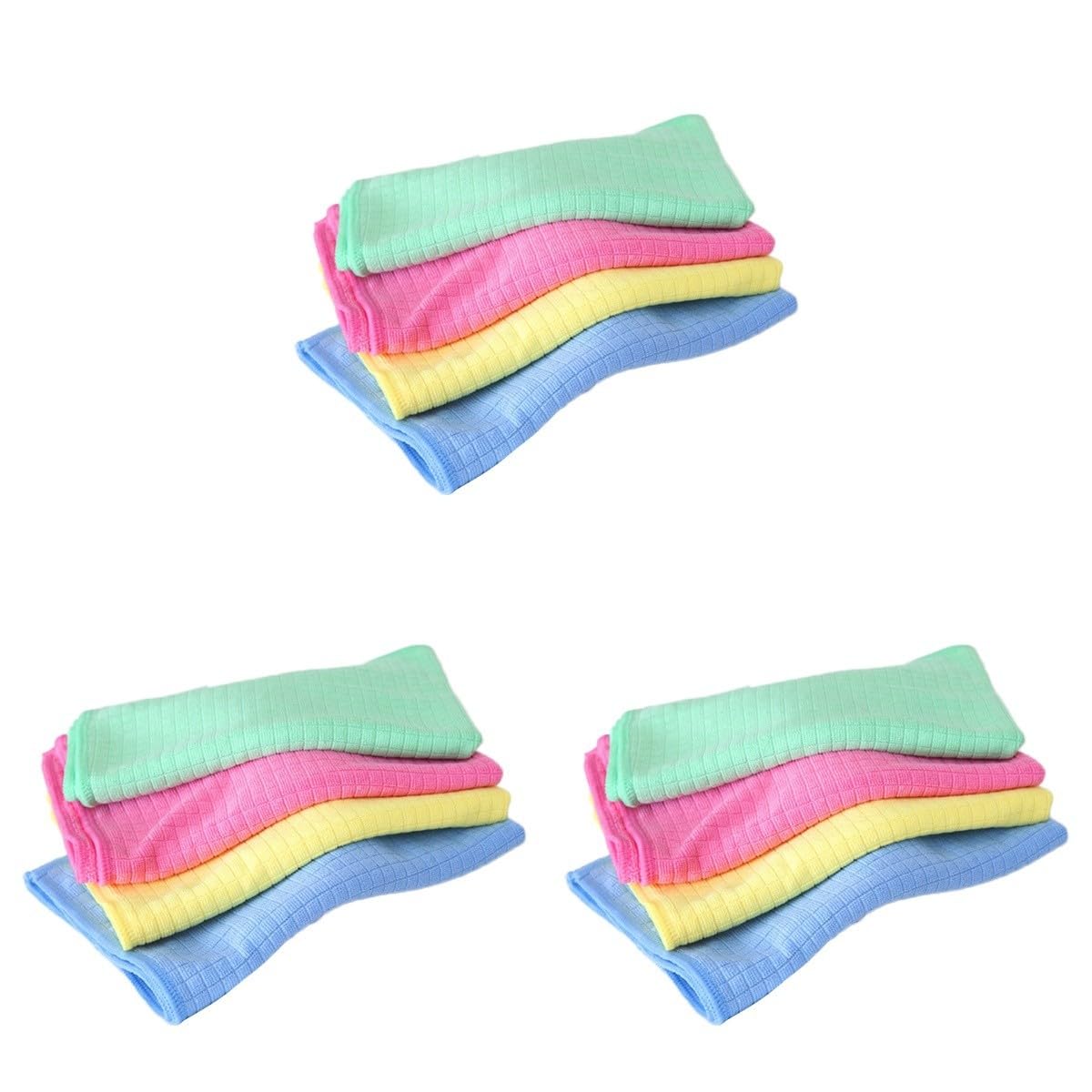 FRCOLOR 3 Sätze Putztuch Handtuch Mikrofaser Geschirrtuch Putzlappen Tücher Mini Mikrofasertuch Küchenzubehör Küchentuch Scheuerschwamm 4 Stück * 3