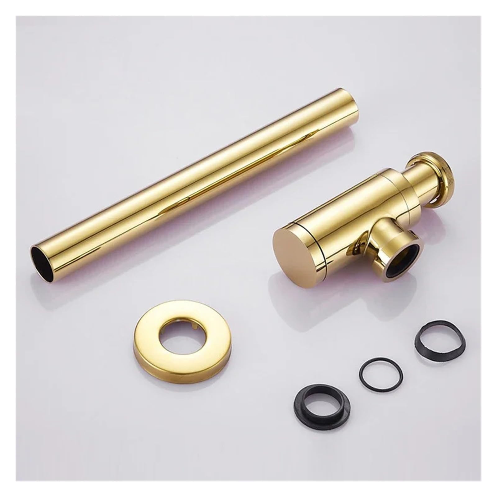 1 Uds cuerpo de latón lavabo drenaje residuos conexión pared plomería trampas P tubo lavado trampa for fregadero baño negro/Oro pulido/cromo Para Bricolaje(Antique Brass)
