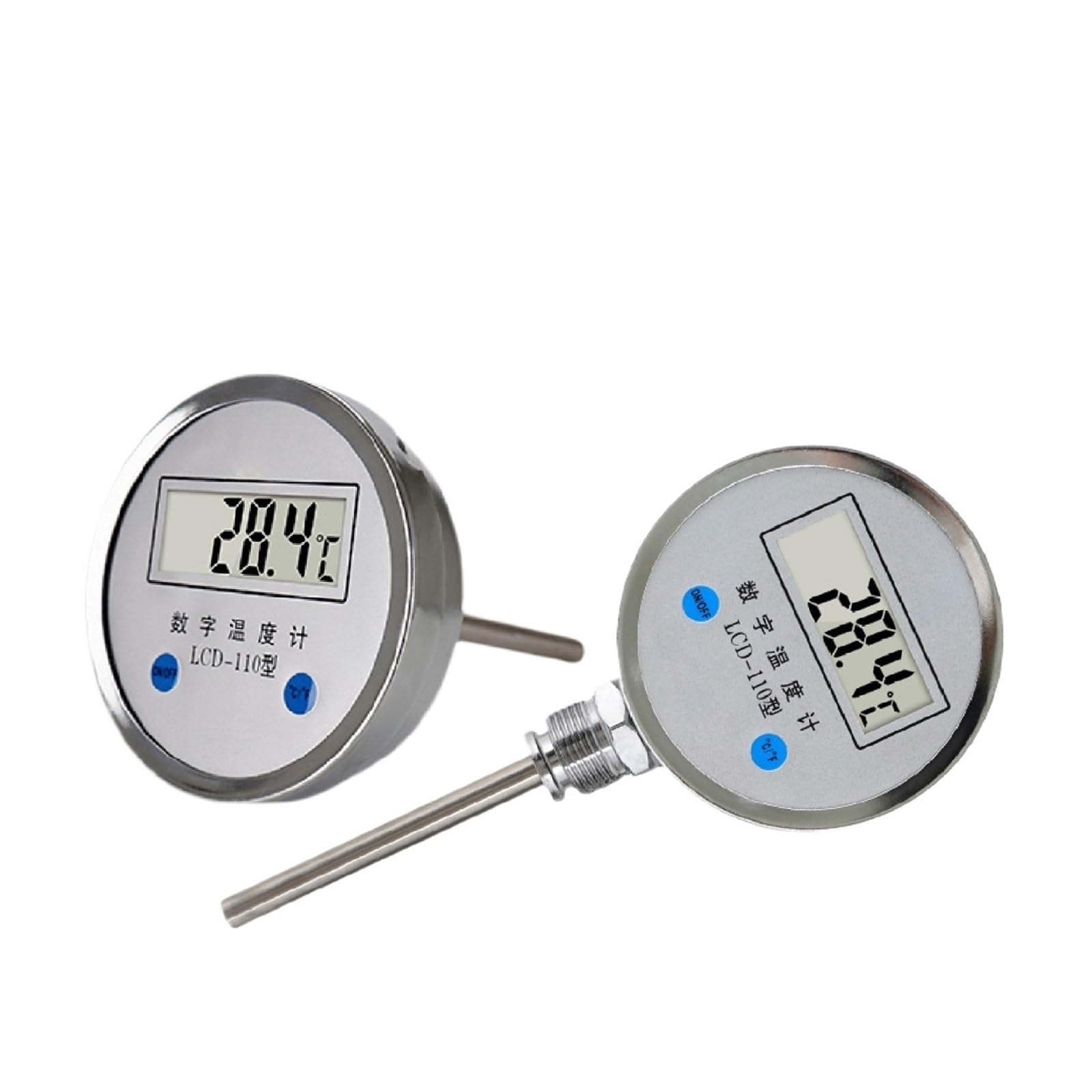 Aubest 401-5Cm Digital Bimetal Thermometers Reactor Temperature Sensor Industrial Gauge Stainless Steel Axial Radial Design(401-5Cm)