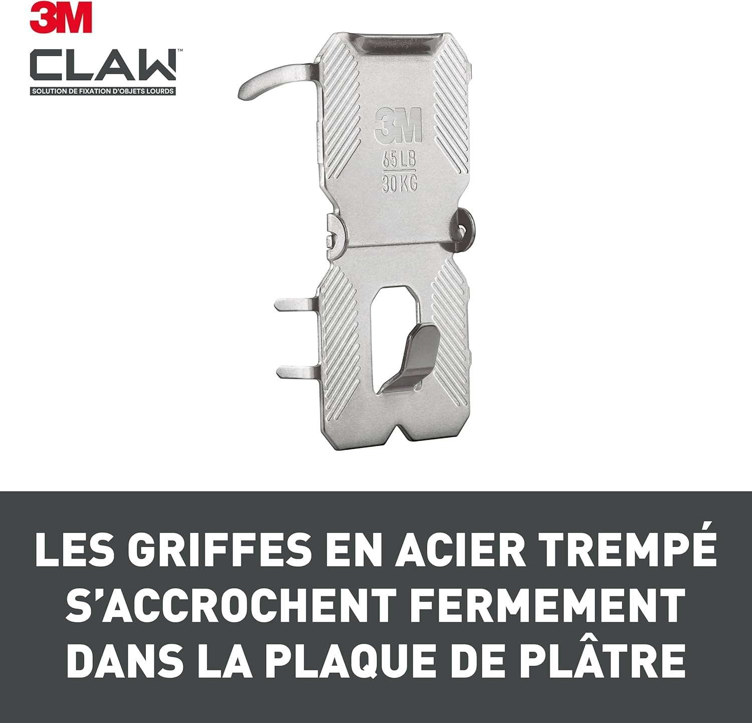 3M CLAW Crochets Pour Accrocher des Tableaux Sur des Murs en Plâtre, Lot de 9 - Fixation d'objets Lourds sans Outil (Tableaux, Miroirs, Déco Intérieure) - Supporte jusqu'à 7 kg, 11 kg, 20 kg, 30 kg