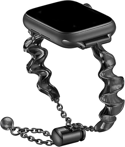 Miniatura 1 de Correa de acero inoxidable con borla para Apple Watch Band de 1.496 in 1.575 in 1.614 in 1.654 in 1.732 in 1.772 in 1.929 in, correa de metal de