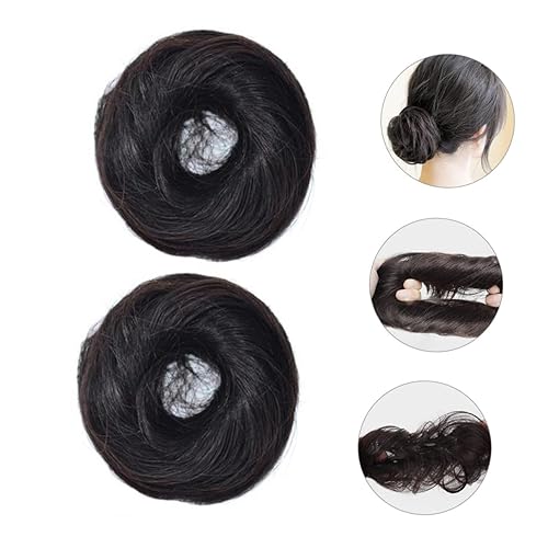 Miniatura 8 de Beaupretty 10 piezas de peluca de moño, herramientas de esponja de maquillaje, con clip de esponja para mujer, cola de caballo mágica, moño, peluca,