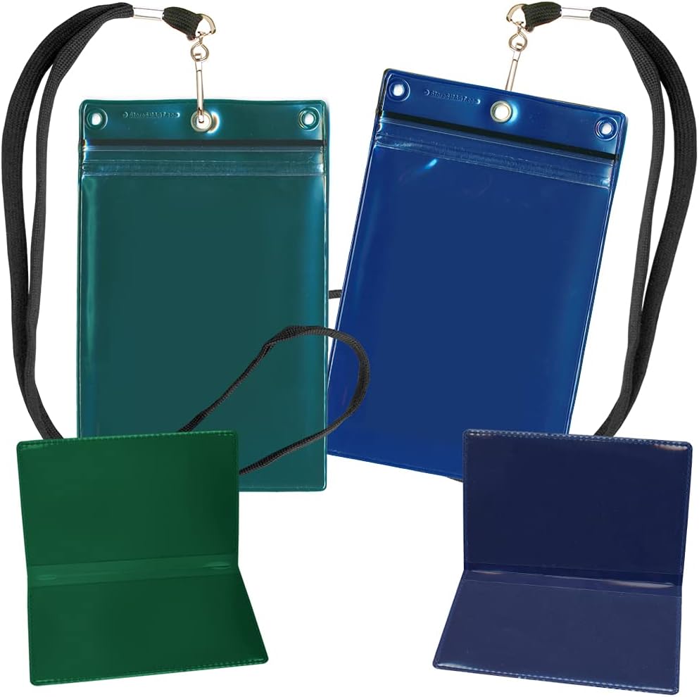 StoreSMART - Hunter's & Sportsman's Wallet Set - 2 Plastic Zippered Wallets w/Lanyards, 2 Plastic Folding Card Holders - Multi-Color! (FTW-BG)