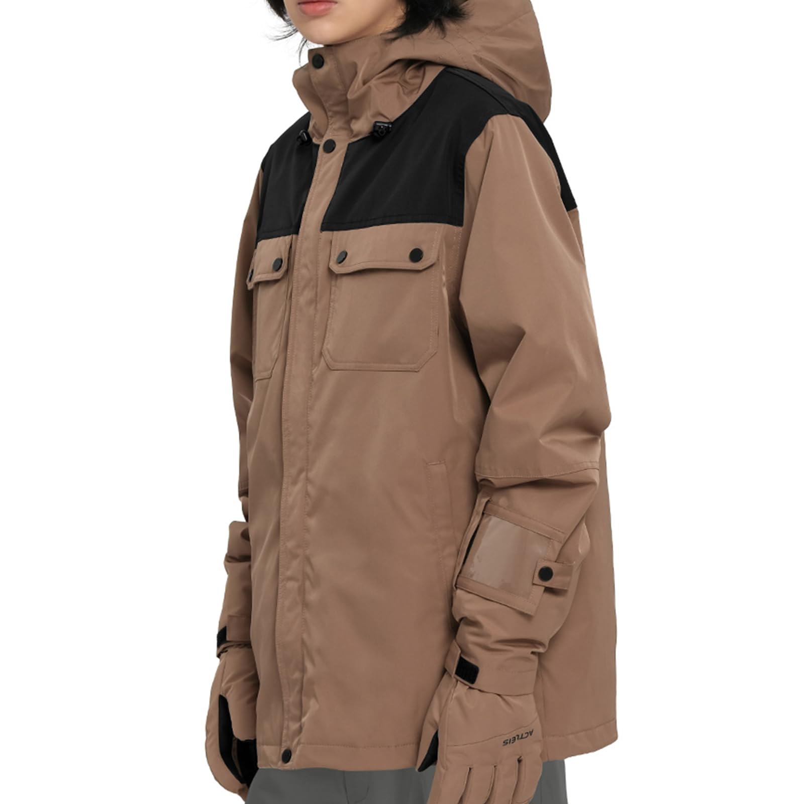 Actleis Winter Snowboard Jacket Warm Snow Coats For Men Waterproof Insulated Skiing Jacket Small Mocha And Black