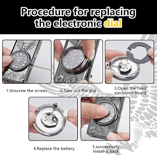 Miniatura 6 de GADATOP Eagle - Encendedor multifuncional, arco eléctrico, plasma, resistente al viento, iluminación LED de esfera luminosa de metal a la moda