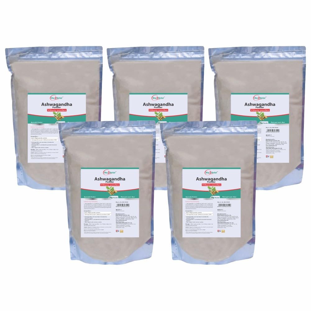 Way2Herbal Ashwagandha Powder (1 Kg Pack Of 5) (B0CP62FKC1) Amazon Price History, Amazon Price Tracker