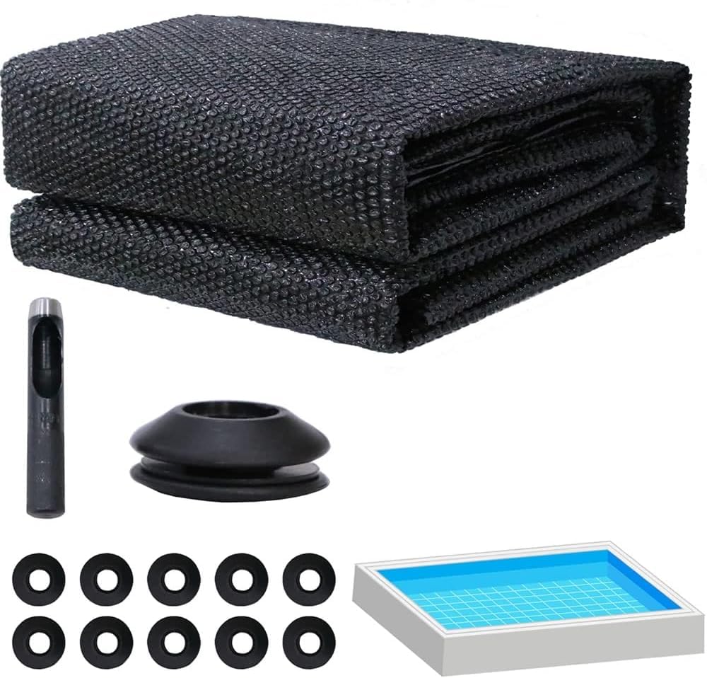 Melko Bâche solaire pour piscine - 800 x 500 cm - Pour une conservation efficace de la chaleur - Avec œillets - Noir - PVC