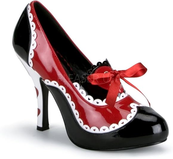 Amazon Funtasma ファンタズマ レディース 靴 赤 黒 ハイヒール シューズ ハートの女王 赤の女王モデル 並行輸入品 パンプス