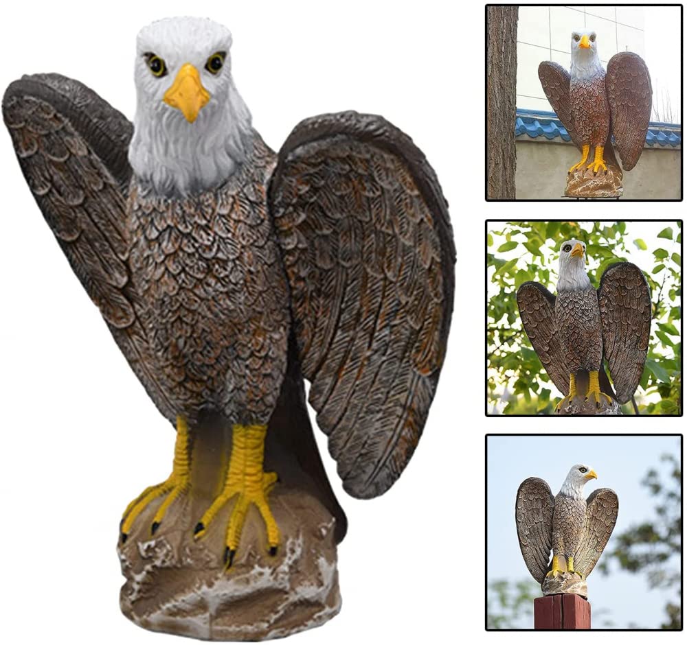 Eagle Decoy Statua ptaka do ogrodu na zewnątrz dekoracja podwórka - ogród sztuczny orzeł ptaki plastikowa ozdoba ptaka