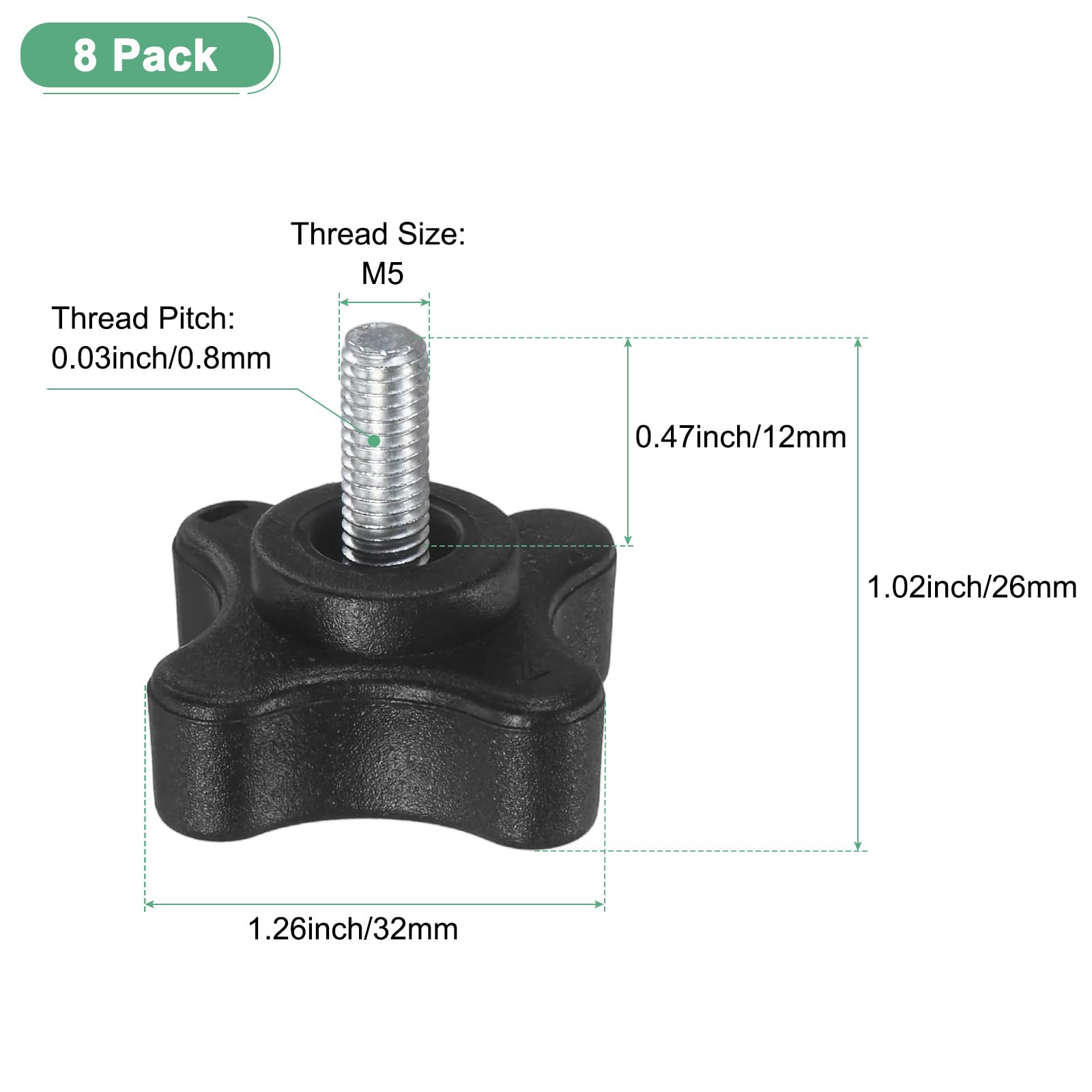 M METERXITY 8-Pack Star Clamping Knobs - Image 3