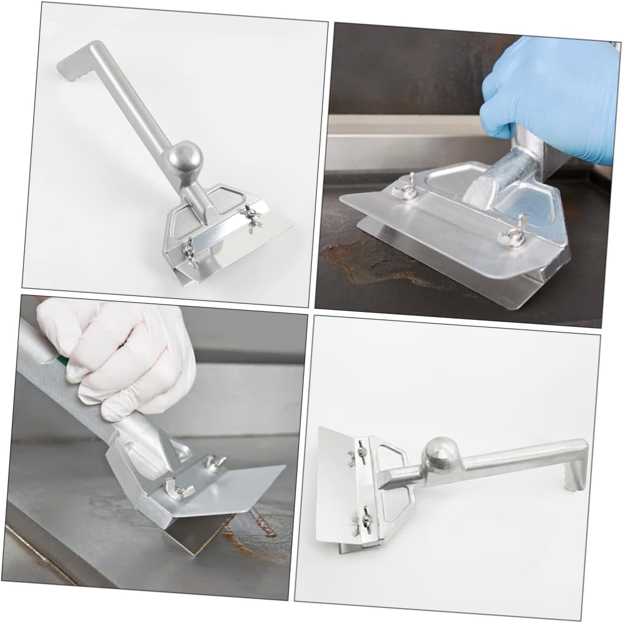 Household Stainless Steel Grill Spatula Ergonomic Long Handle Multi-use Kitchen Scraper for BBQ Griddle Cleaning and Safe Food Prep