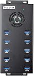 Powered USB Hub 3.0, Sipolar 10-Port USB Hub with 12V 10A Power Adapter, Multi USB Port Expander Fast Data Transfer USB Data Hub Splitter for Laptop, PC,Mobile, Mobile HDD, Flash Drives