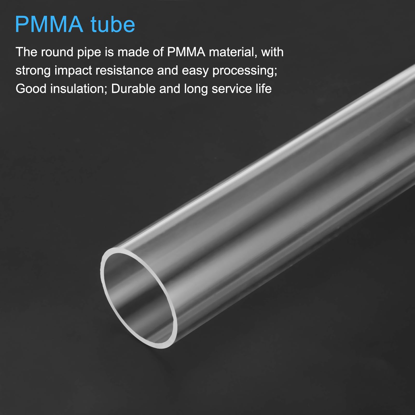 QUARKZMAN 4 Stück PVC Transparent Rohr, Innendurchmesser 36mm Durchmesser 40mm LÄNGE 250mm Acryl Kunststoffrohr für Lampenbau, Stehlampen, Möbel