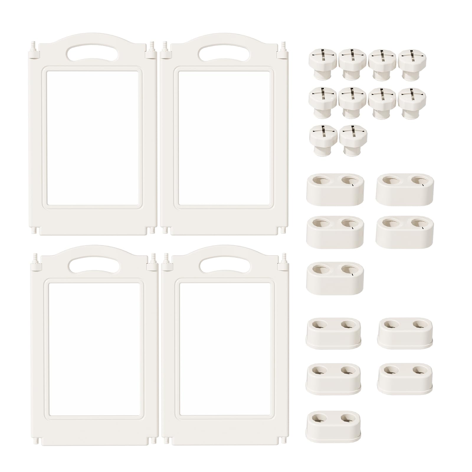 Foldable Clear Acrylic Dog Playpen with Door, 23.6" Acrylic Puppy Playpen, Easy Assemble Indoor Pet Fence with White Frame, Clear Dog Playpen for Puppies &amp; Animal (White, 23.6‘H, 4 Panels)