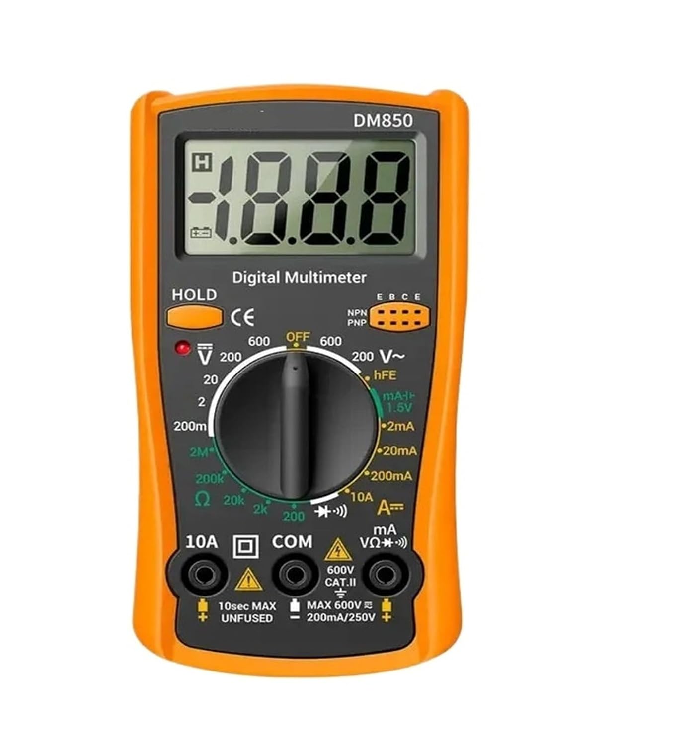 DM850 Professional Digital Multimeter DC Voltage Tester(Orange)