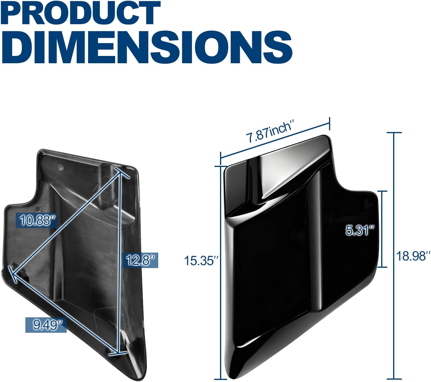 Vivid Black Side Cover Panel for 2009-2026 Harley Touring Road King Road Glide Electra Glide/Street Glide, Left & Right, Ultra Classic Replace of 66048-09 & 66250-09