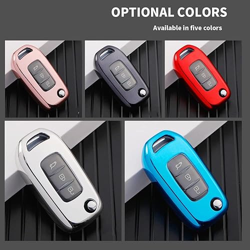 Miniatura 8 de KUNIO Funda para llavero de automóvil para Renault Kadjar Koleos Sandero Stepway Logan Stepway Logan Stepway Logan, funda protectora para llave de