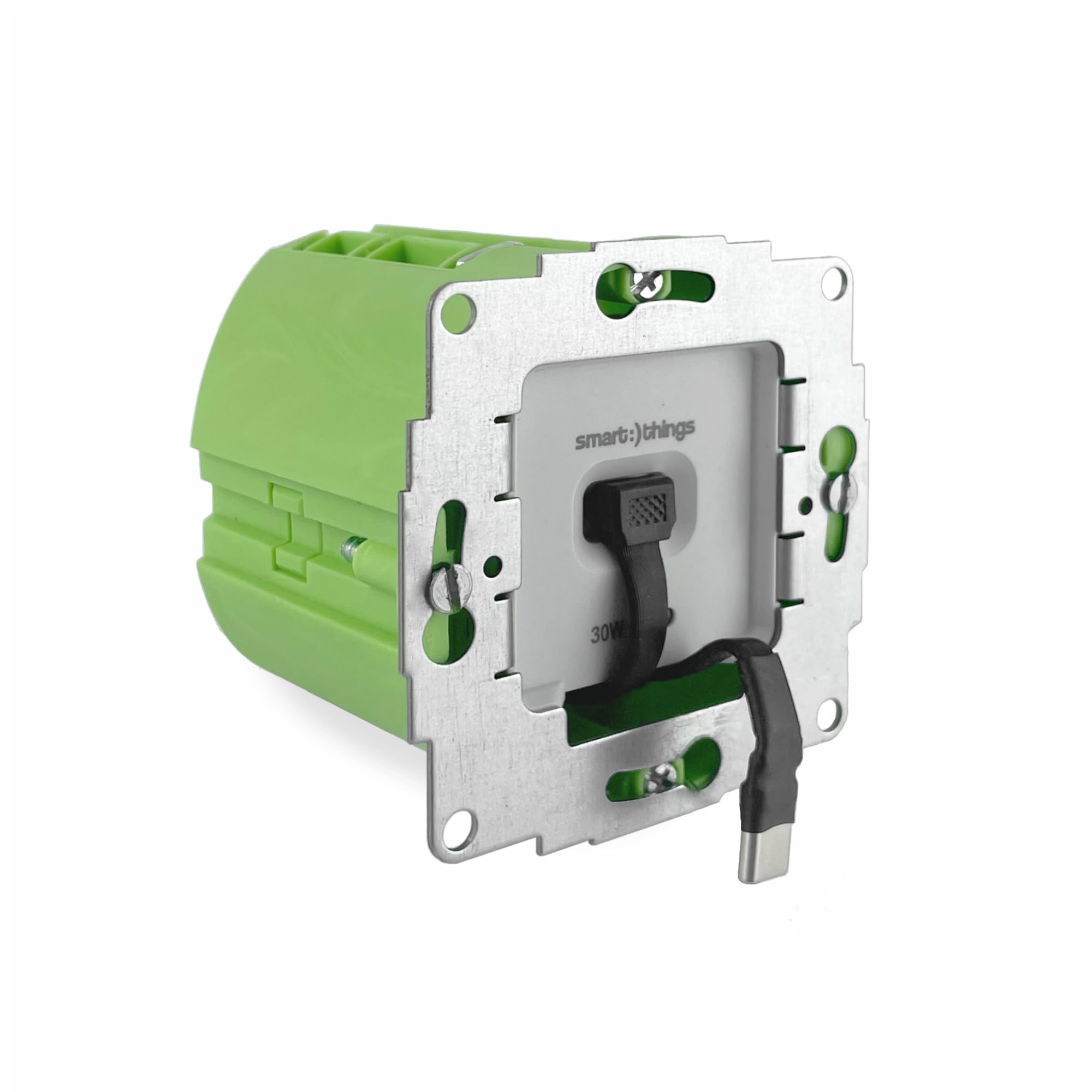 Smart Things SC20-EU 20W USB-C Unterputz Netzteil mit 25cm Kabel | Ladegerät für Smartphone & Tablet, passt in Standard-Hohlraumdosen ab 50mm, ideal für Smarthome-Systeme, 100-240V Input