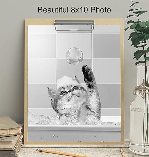 Miniatura 4 de Cute Cat Bathroom Decor - Unique Bath Wall Decor - Modern Bathroom Wall Art - Powder Room Decor - Kitty Cat Bathroom Decorations - Restroom Sign -