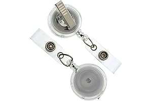 Pack of 25 Clear Retractable Badge Reels with Versatile Alligator Clips