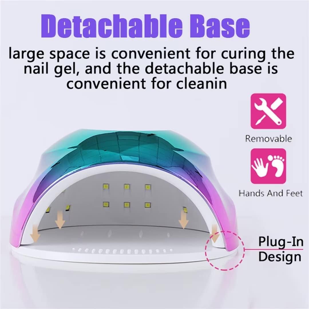 Uv Led Nail Lamp,168W Nail Lights for Gel Polish,Gel Cure Nail Dryer with Auto Sensor,4 Timers Professional Nail Gel Machine for Manicure Pedicure Salon use Hand,Foot & Nail Tools Purple