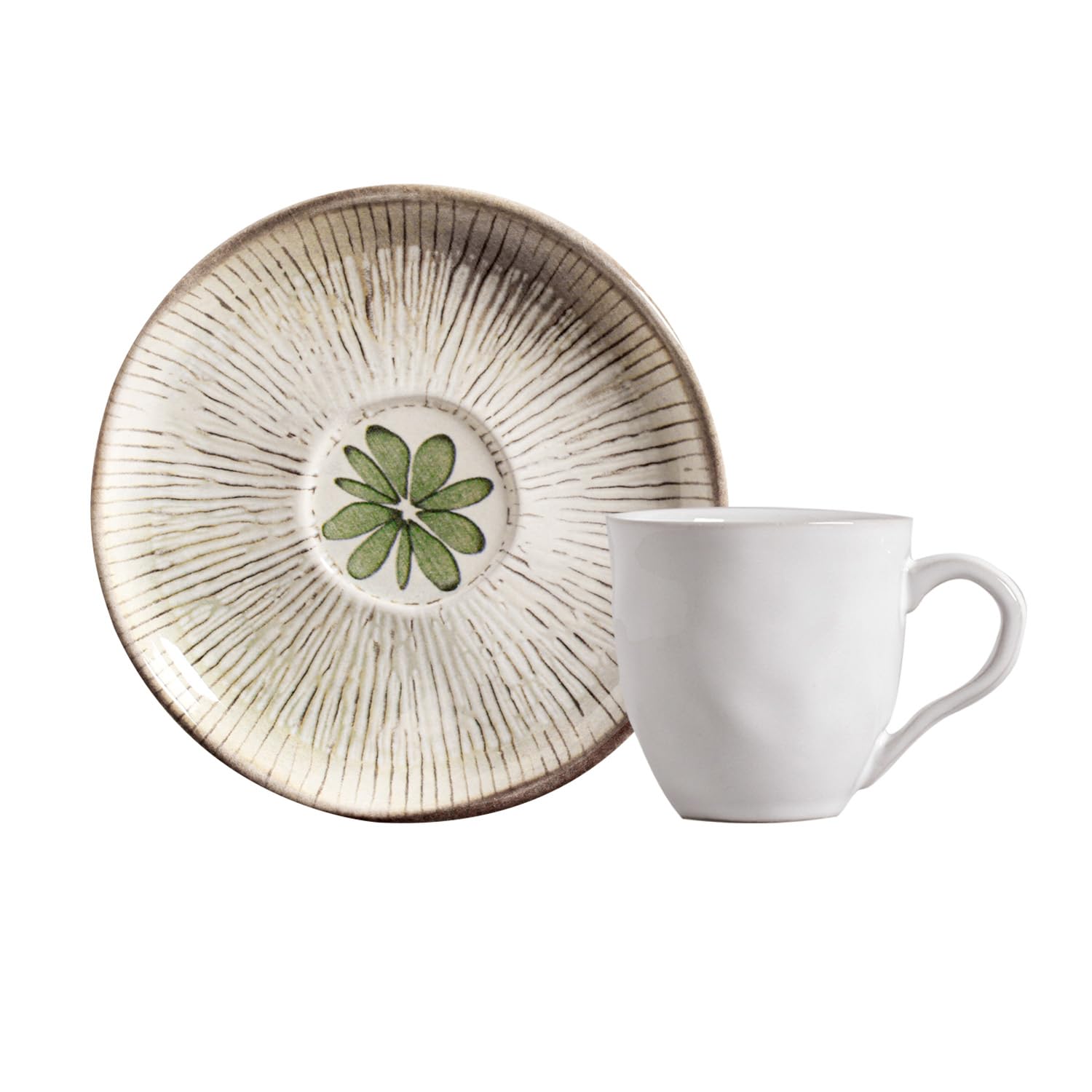 Porto Brasil Conjunto com 6 Xícaras de Chá com pires Bio Evergreen