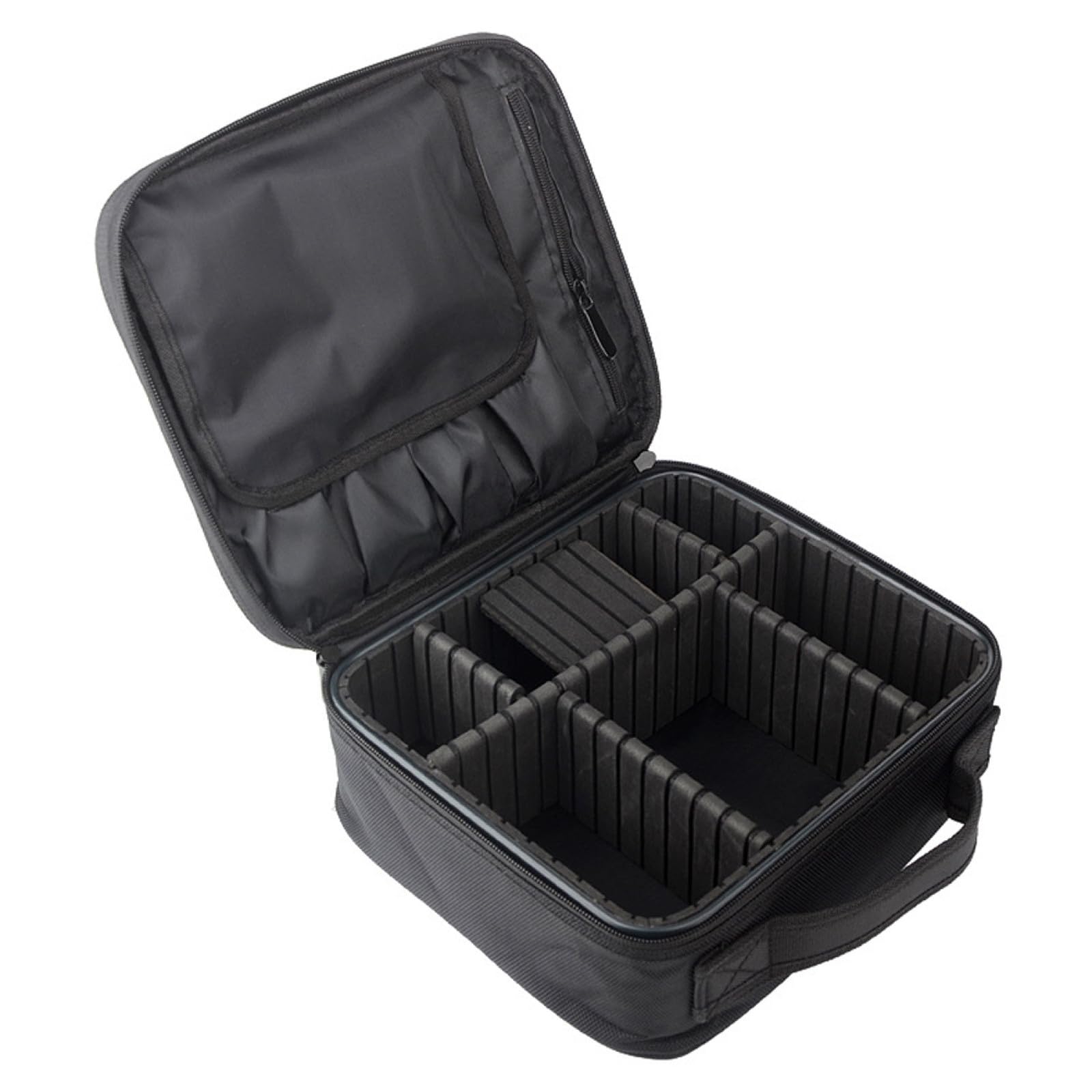 BESTYASH Kosmetiktasche mit Verstellbaren Trennwänden Schminkkoffer und Strapazierfähig Kosmetikorganizer mit Pinselfächern Kosmetikreisetasche für Lippenstift und Lidschatten