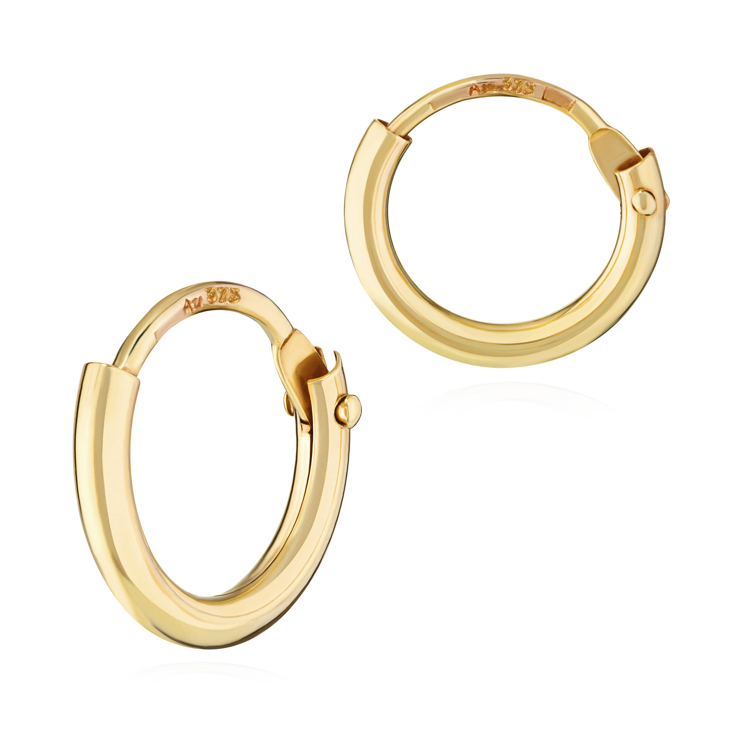 NKlaus Paar 375er Gelbgold Creole Gold Ohrringen Ohrschmuck Goldohrringe