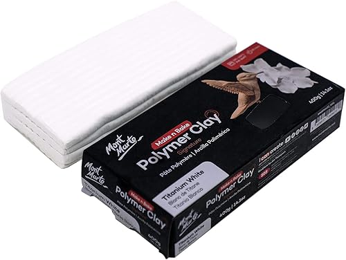 Miniatura 7 de Mont Marte Make n Bake - Arcilla polimérica (14.11 oz), color blanco titanio