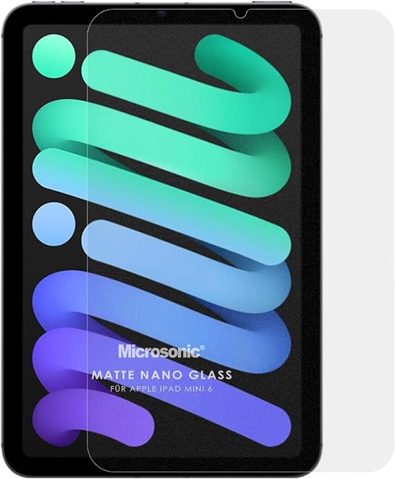 Microsonic Apple iPad Mini 7 (A2993-A2995) Matte Nano Glass Cam Ekran Koruyucu [iPad Mini 7 ile Uyumlu Ekran Koruyucu - Şeffaf]