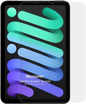 Microsonic Apple iPad Mini 7 (A2993-A2995) Matte Nano Glass Cam Ekran Koruyucu [iPad Mini 7 ile Uyumlu Ekran Koruyucu - Şeffaf]