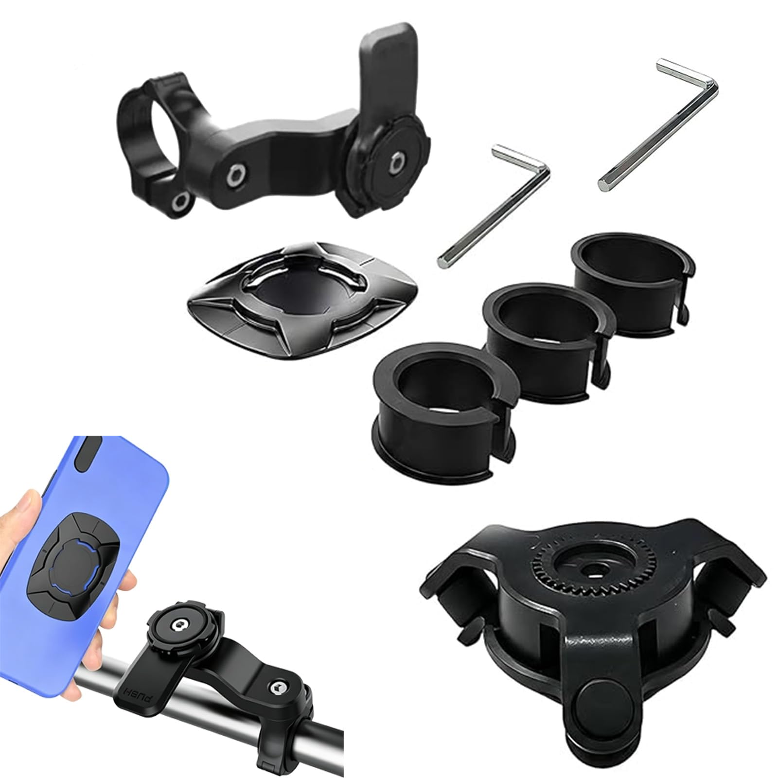 8-Piece Anti Vibration Mobile Holder for Bikes, Black | Waterproof Phone Holder In Bike, Universal Mobile Mount for Bike, Phone Stand for Urban Commuters, Cyclists, Motorcycle Rider-picture-25