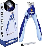 Thunderpaws LED Dog Nail Clippers with Light, Protective Guard, Safety Lock & Nail File for Dogs & Cats - Blue