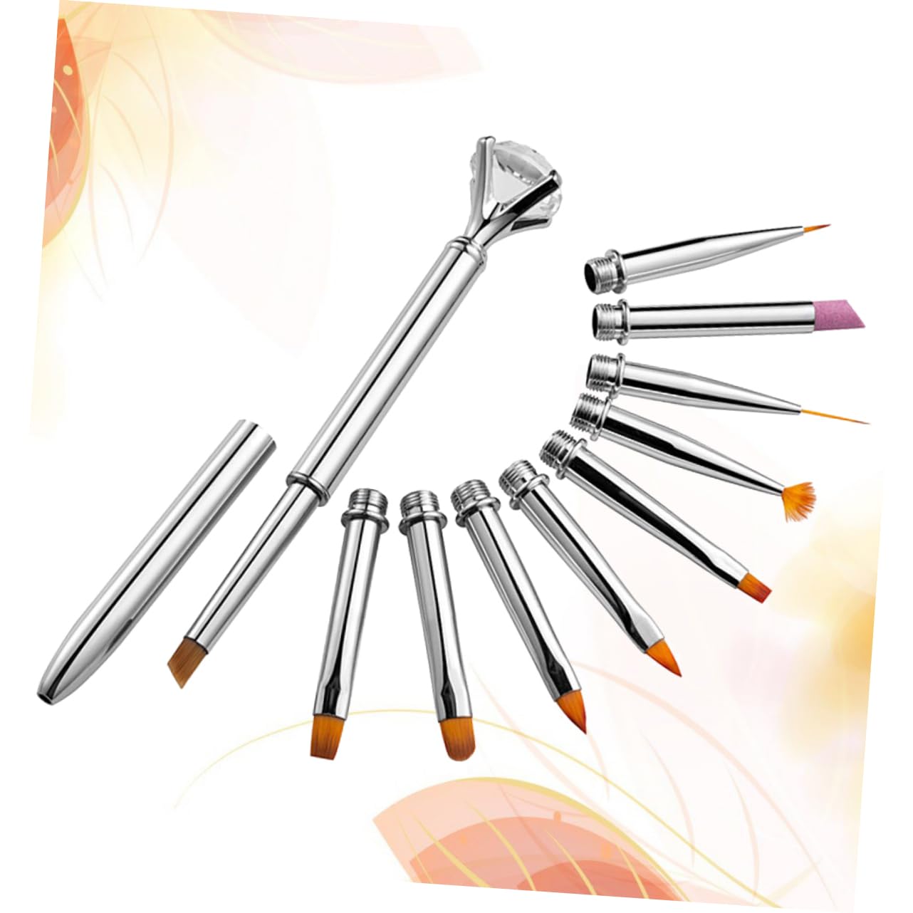 Nail Art Brush Pen Kit 10pcs Set Replaceable Tips for Nail Painting Professional Manicure Brush for Gel Polish